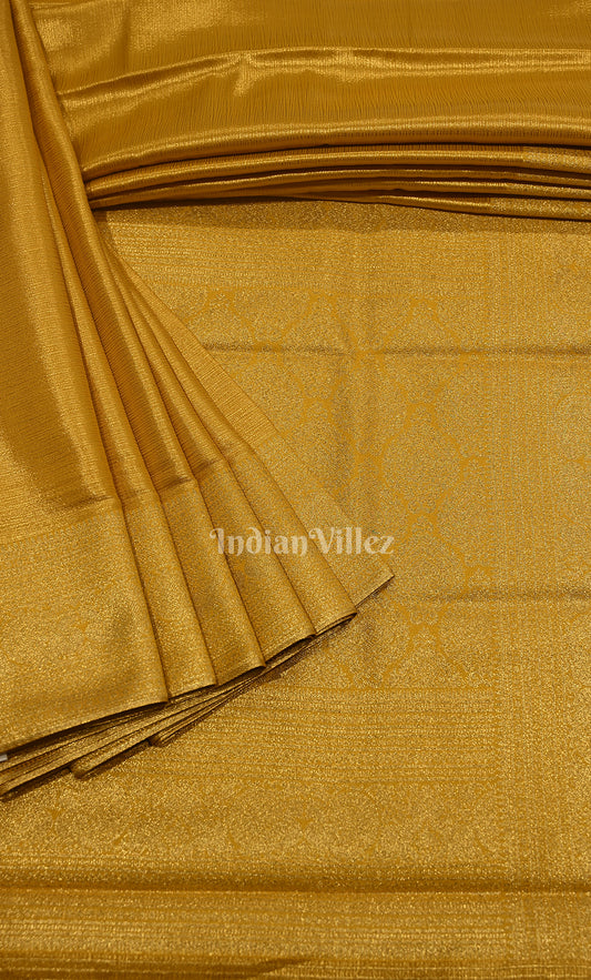 Yellow Pure Brocade Kanjivaram Silk Saree
