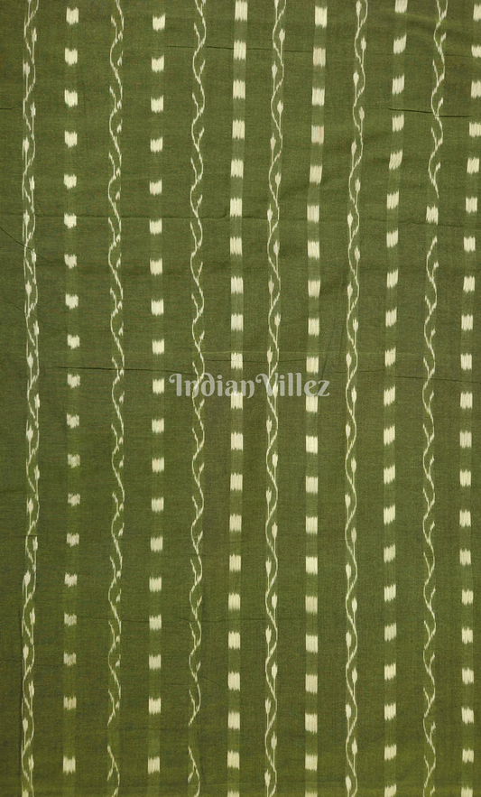 Mehendi Green Tipa Design Odisha Ikat Sambalpuri Cotton Fabric