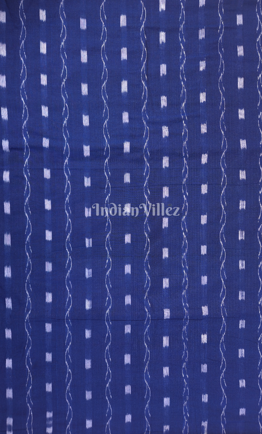 Royal Blue Tipa Design Odisha Ikat sambalpuri Cotton Fabric