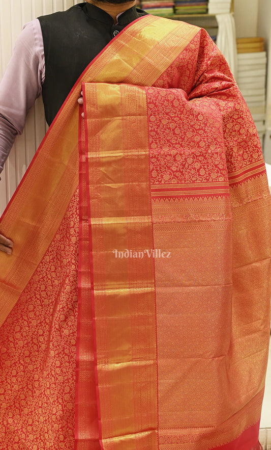 Royal Red Bridal Pure Brocade Kanjivaram Silk Saree