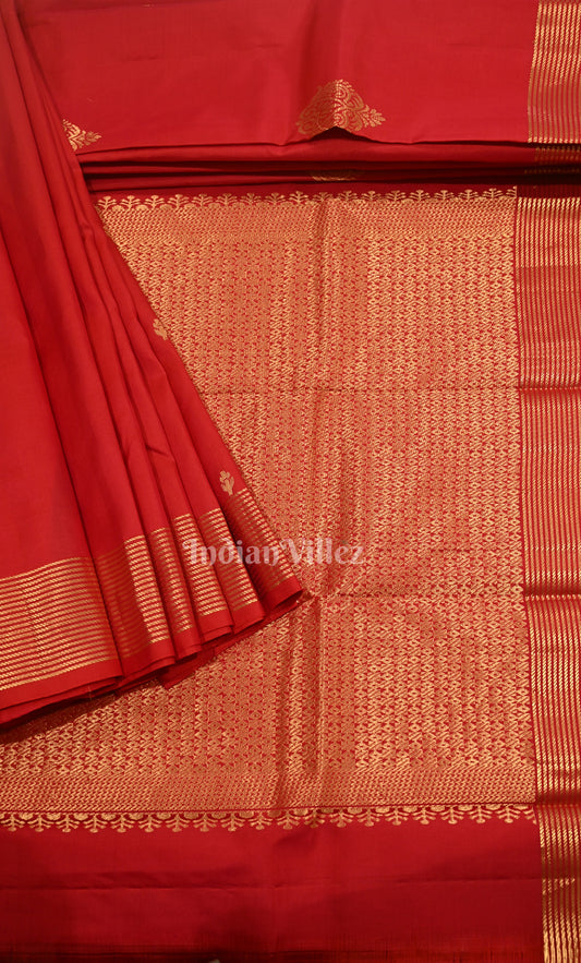 Antique Red & Gold Brocade Pure Kanjivaram Silk Saree