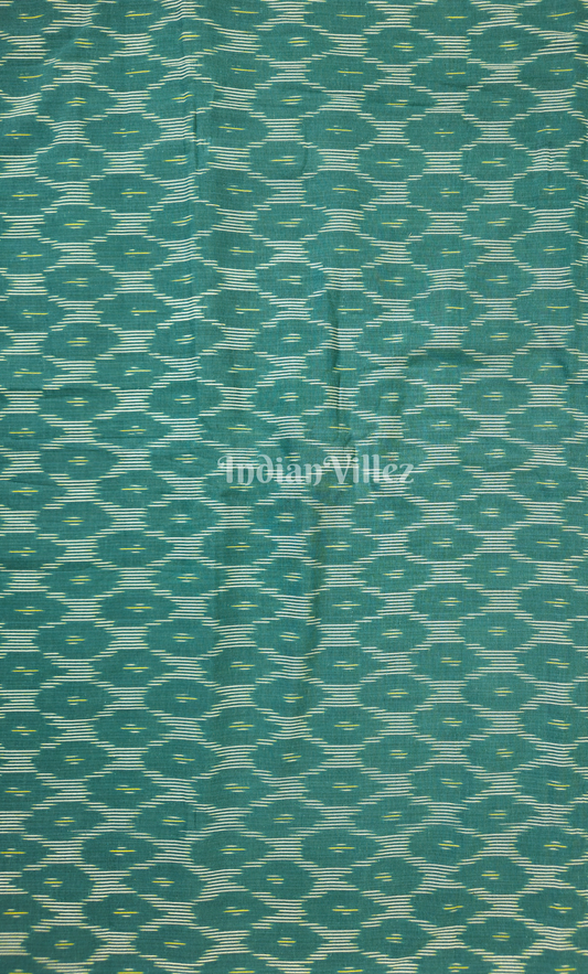 Peaock Green Pochampally Ikat Cotton Fabric