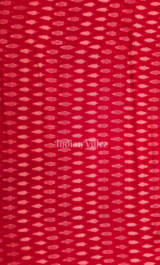 Red Pochampally Ikat Cotton Fabric