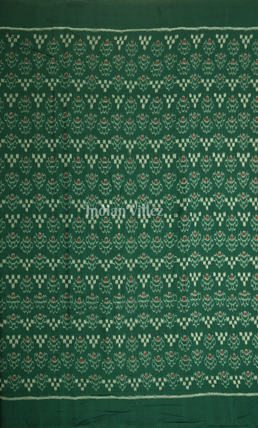 Green Pasapali Odisha Ikat sambalpuri Cotton Fabric