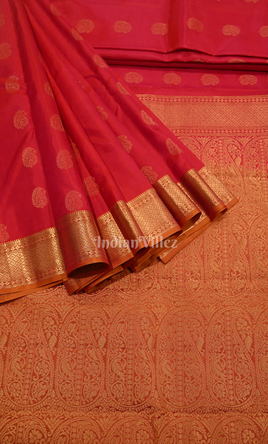 Classic Bridal Red Brocade Pure Kanjivaram Silk Saree