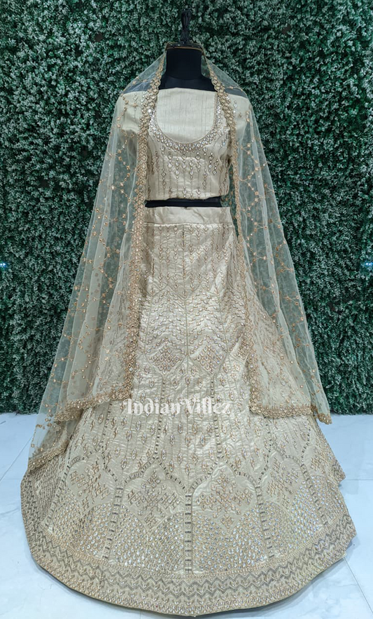 White Pure Georgette Lehenga Choli with Dupatta