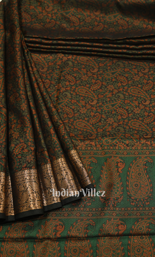 Mehendi Green Dual Tone Tanchoi Silk Banarasi Saree