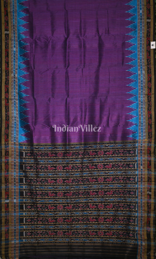 Purple Blue Sachipar Odisha Ikat Khandua Silk Saree