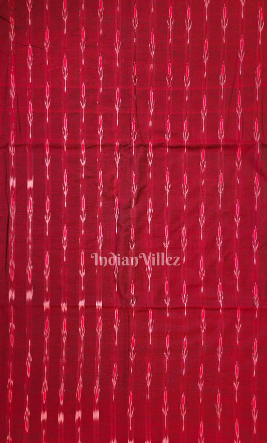 Maroon Mayur Chandrika Sambalpuri Ikat Cotton Fabric