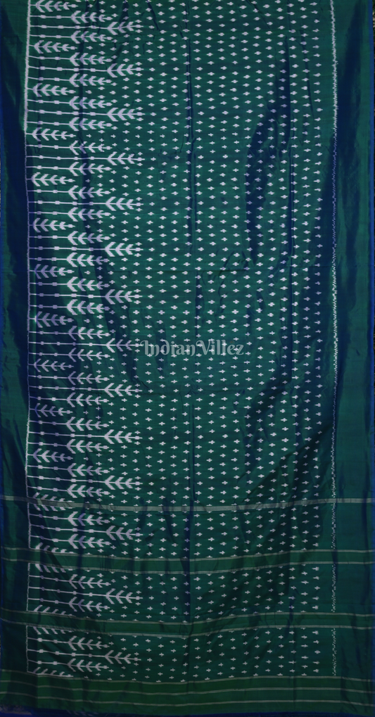 Bottle Green Pochampally Ikat Silk Saree