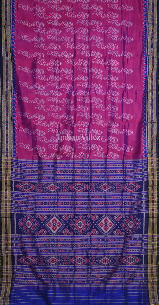 Purple Blue Odisha Ikat Khandua Silk Saree