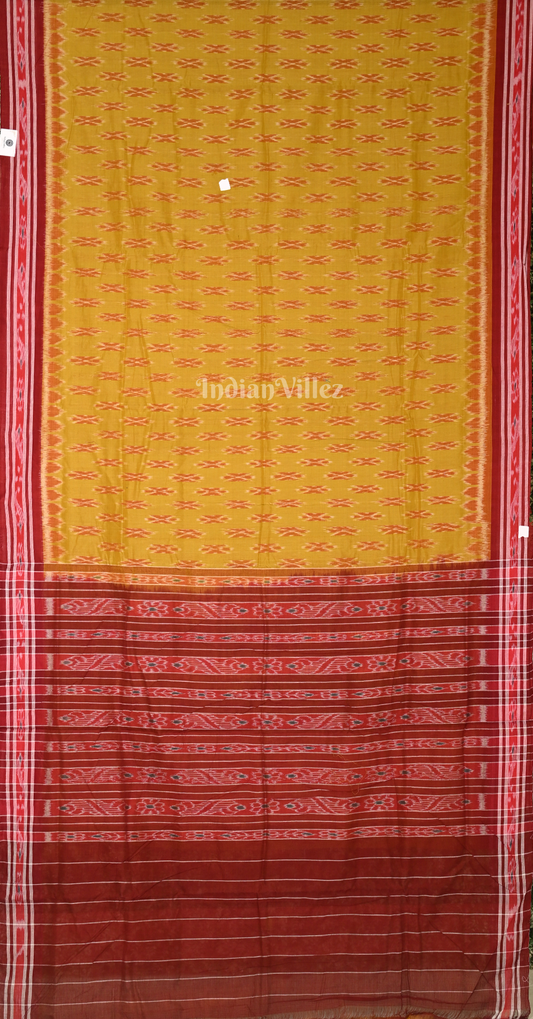 Mehendi Green Maroon Damru Pasapali Odisha Ikat Maniabandha Cotton Saree