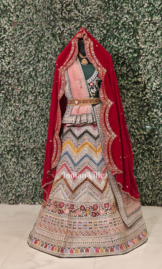 Exlusive Designer Multi Coloured Lehenga Choli With Dupatta