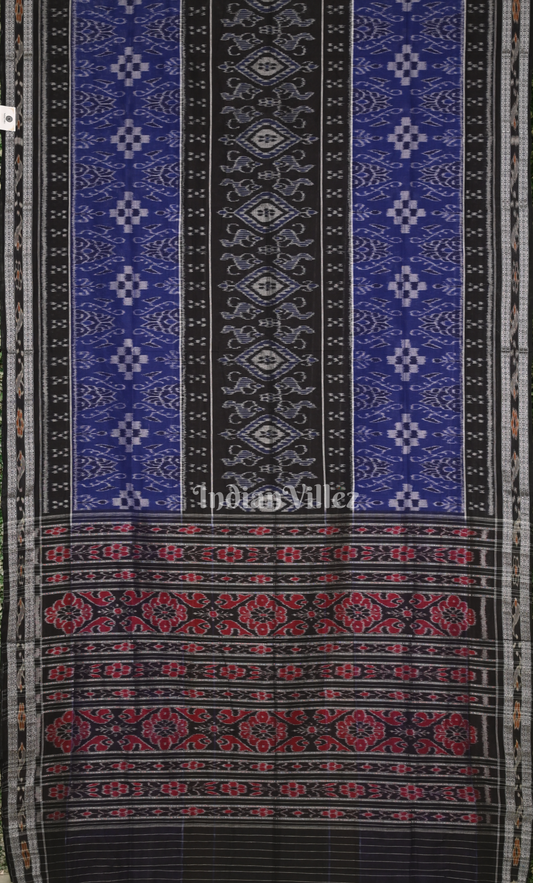 Blue Pasapali Odisha Ikat Sambalpuri Cotton Saree