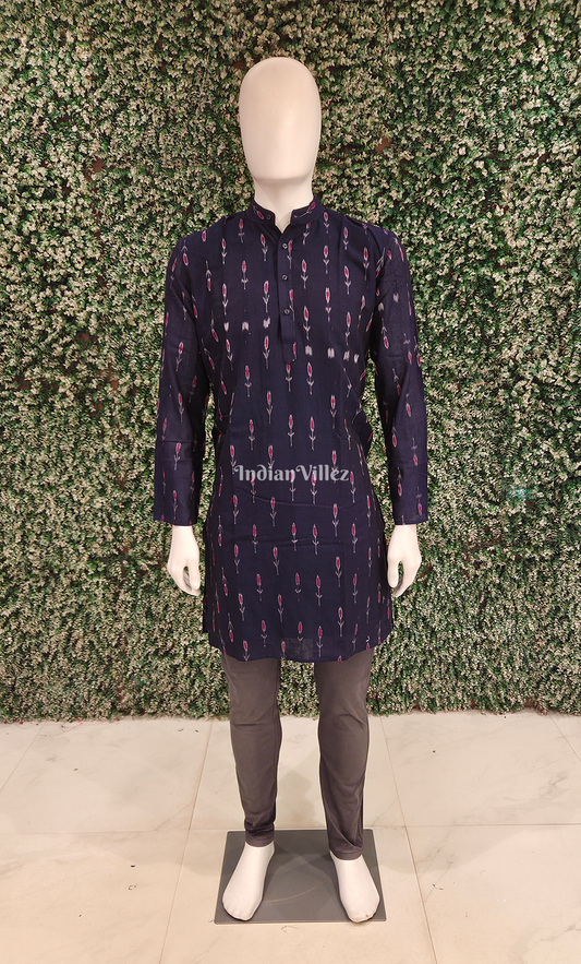 Blue Mayur Chandrika Odisha Ikat Cotton Kurta for Men