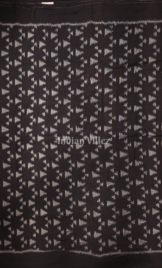Black & White Sambalpuri Odisha Ikat Cotton Fabric