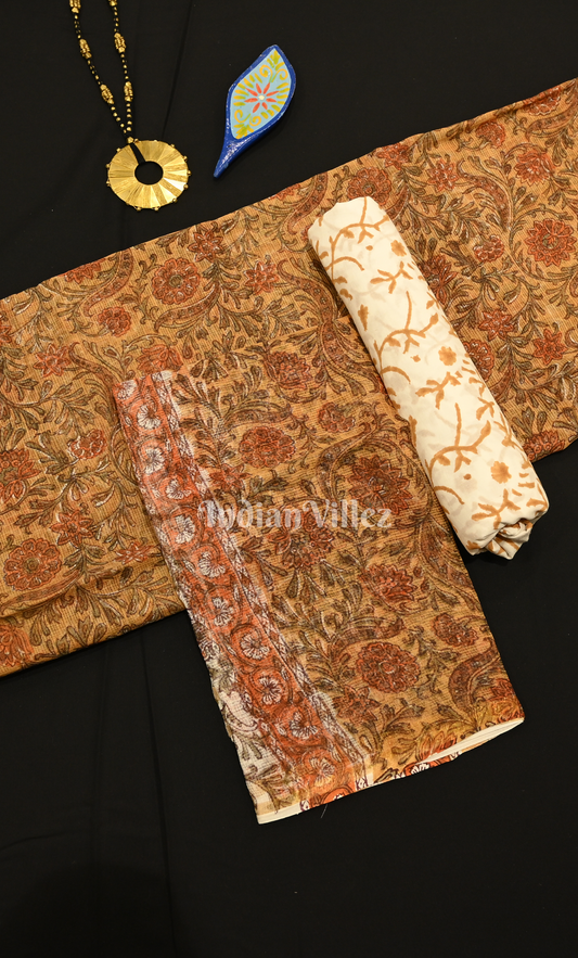 Brown Maroon Sanganeri Block Printed Kotta Suit Sets