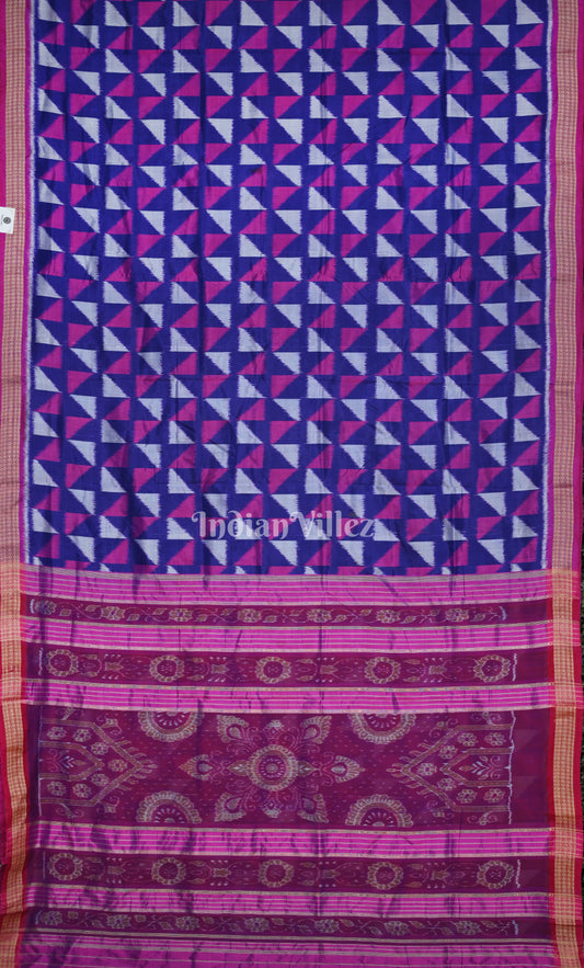 Blue with Multicolour Odisha Ikat Khandua Silk Saree