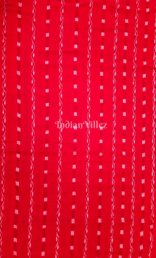 Red Tipa Design Odisha Ikat sambalpuri Cotton Fabric