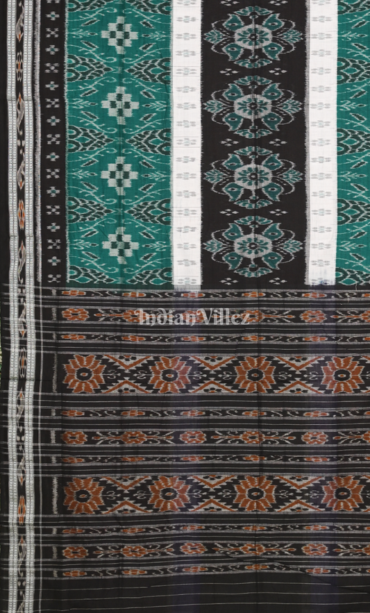 Green Black Pasapali Odisha Ikat Sambalpuri Cotton Saree
