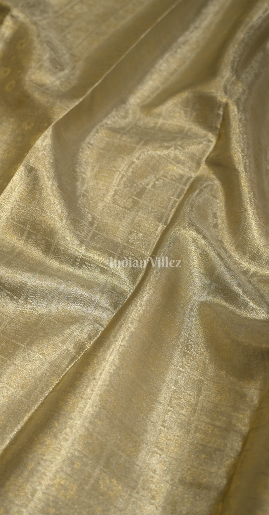 Antique Gold Pure Kanjivaram Tissue Silk Saree