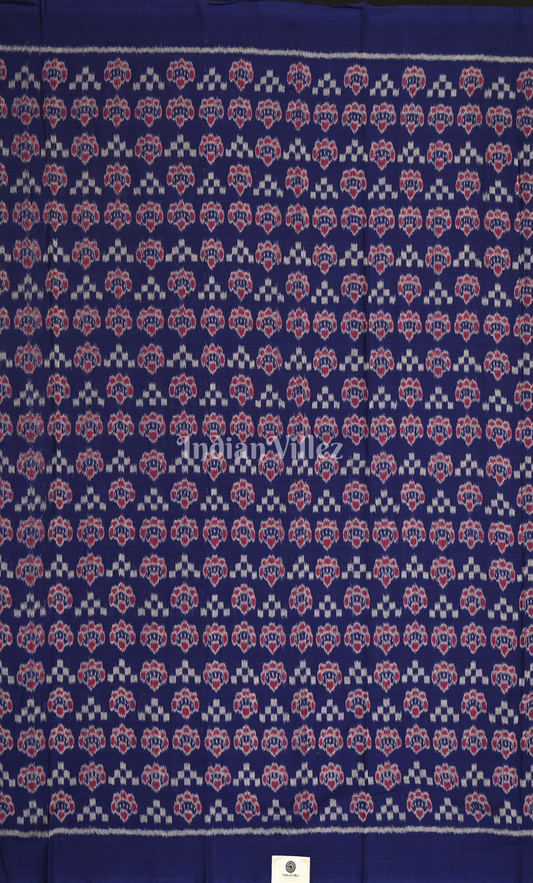 Blue Flower Paspali Odisha Ikat Sambalpuri Dress Set & Dupatta