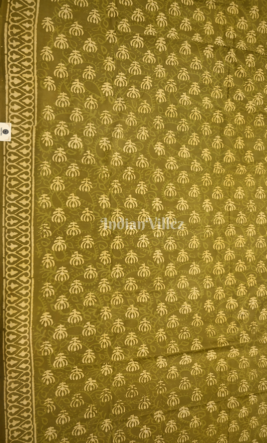 Green Dabu Block Printed Cotton Suit Sets