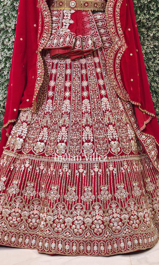 Exclusive Designer Red Lehenga Choli With Dupatta