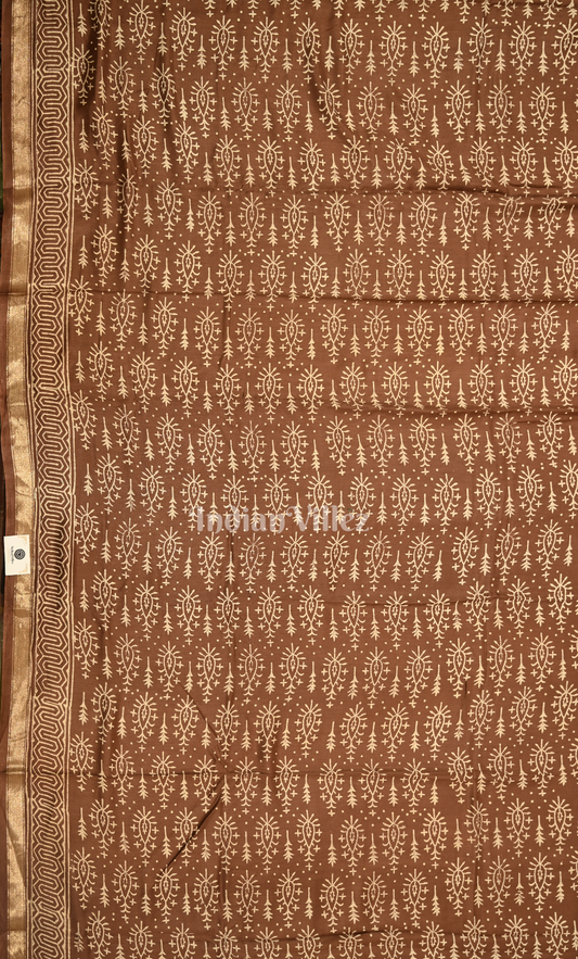 Dark Brown Block Printed Cotton Suit Sets