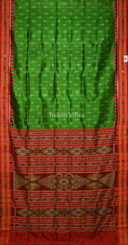 Green Red Mayur Chandrika Odisha Ikat Khandua Silk Saree
Rich text editor