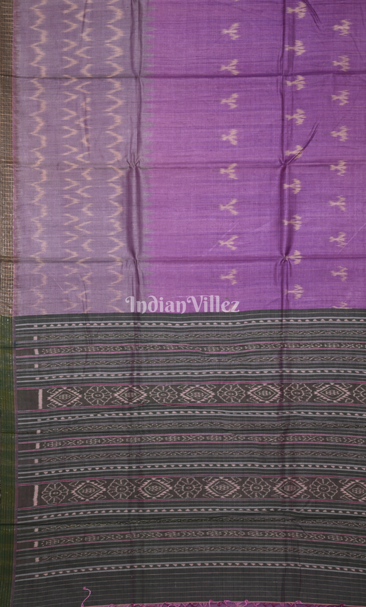 purple Black Tribal Theme Fine Gopalpur Tussar Silk Saree