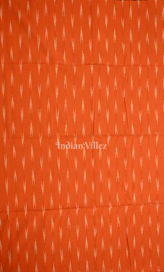 Orange Pochampally Ikat Cotton Unstitched Suit Sets