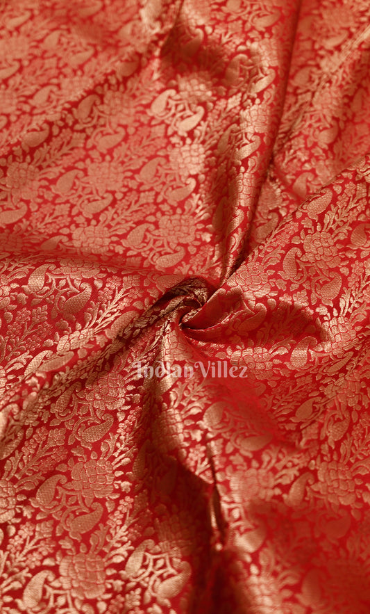 Classic Red Maroon Brocade Pure Kanjivaram Silk Saree