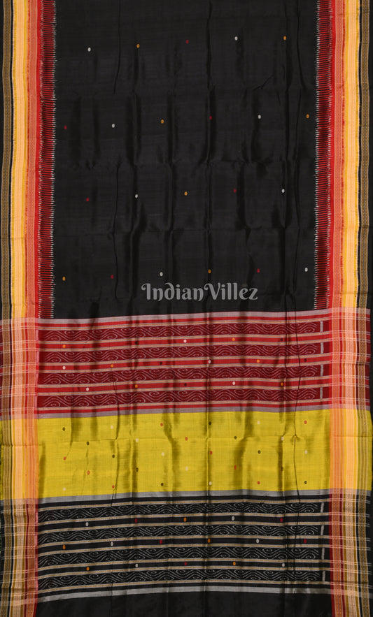 Black Kathiphera Odisha ikat Khandua Silk saree