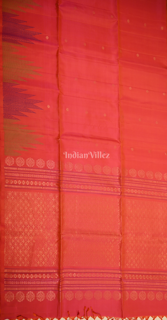 Red Golden Zari Pure Kanjivaram Soft Silk Saree