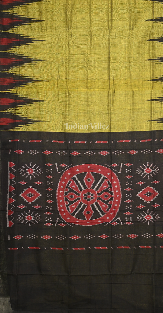 Mehendi Green Black Kargil Kumbha Maniabandha Cotton Saree
