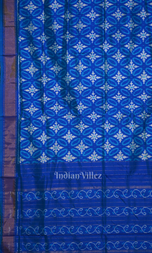 Blue Pochampally Ikat Silk Saree