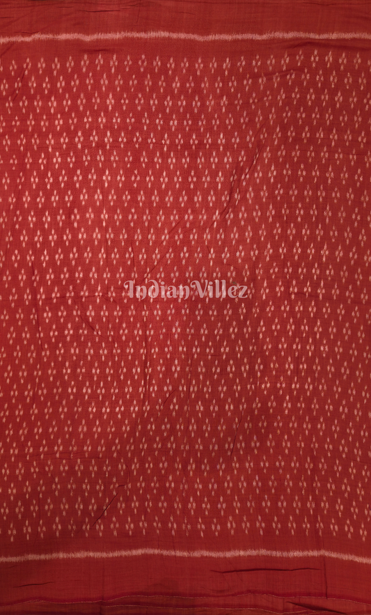 Maroon Tipa Design Odisha Ikat Sambalpuri Cotton Fabric