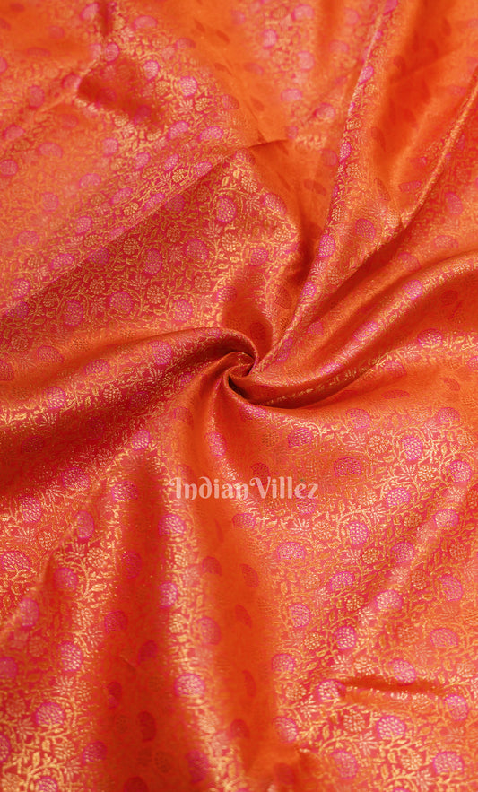 Bridal Dark Red with Golden Floral Brocade Pure Kanjivaram Silk Saree