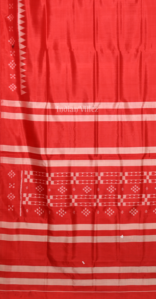 Red Pasapali Border Contemporary Designer Silk Saree with Pasapali Anchal