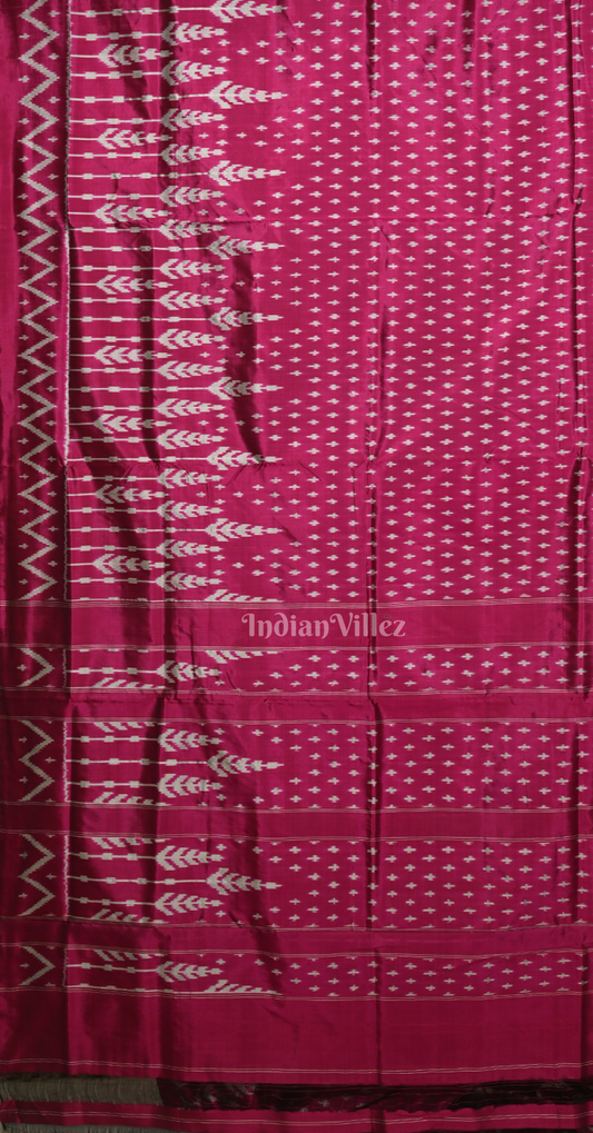 Magenta Pink Pochampally Ikat Silk Saree