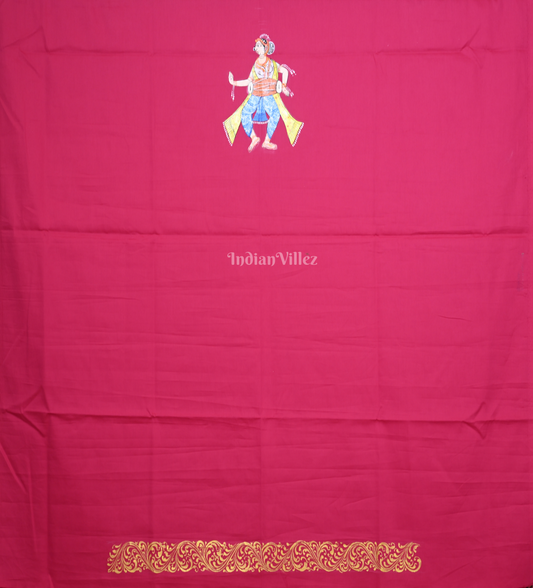 Rani Pink Nartaki Theme Hand-Painted Pattachitra Kurti