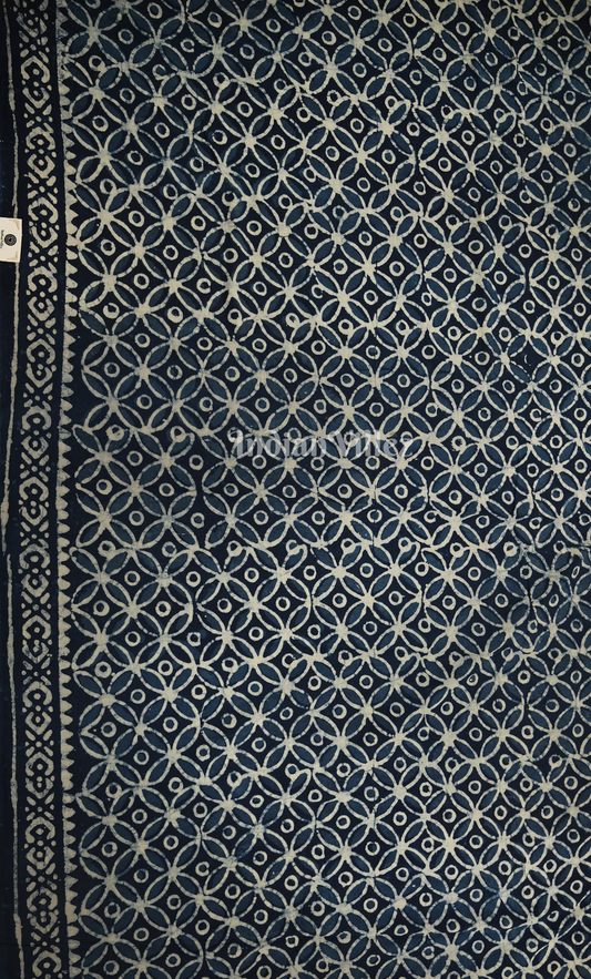 Indigo Blue White Dabu Block Printed Cotton Suit Sets