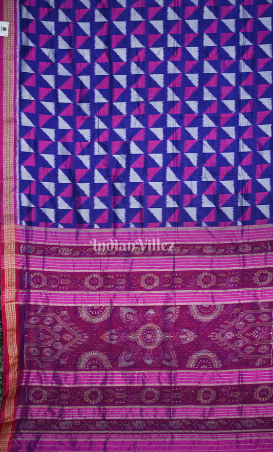 Blue with Multicolour Odisha Ikat Khandua Silk Saree