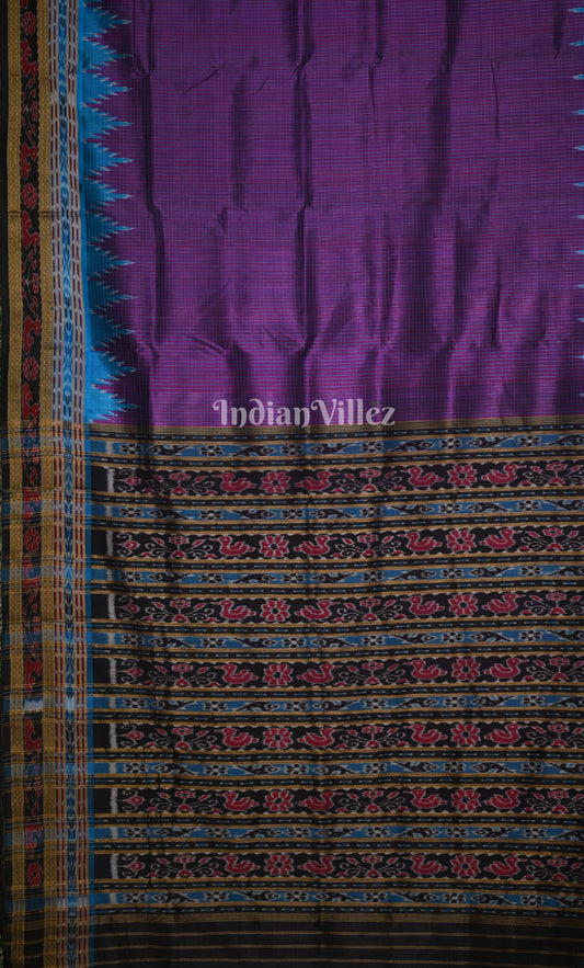Purple Blue Sachipar Odisha Ikat Khandua Silk Saree