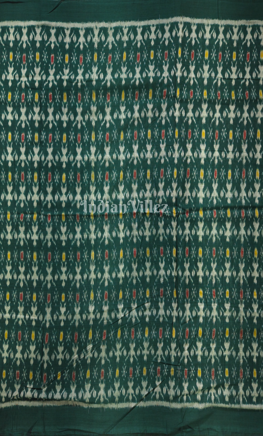 Green Tribal Theme Odisha Ikat Sambalpuri Cotton Fabric