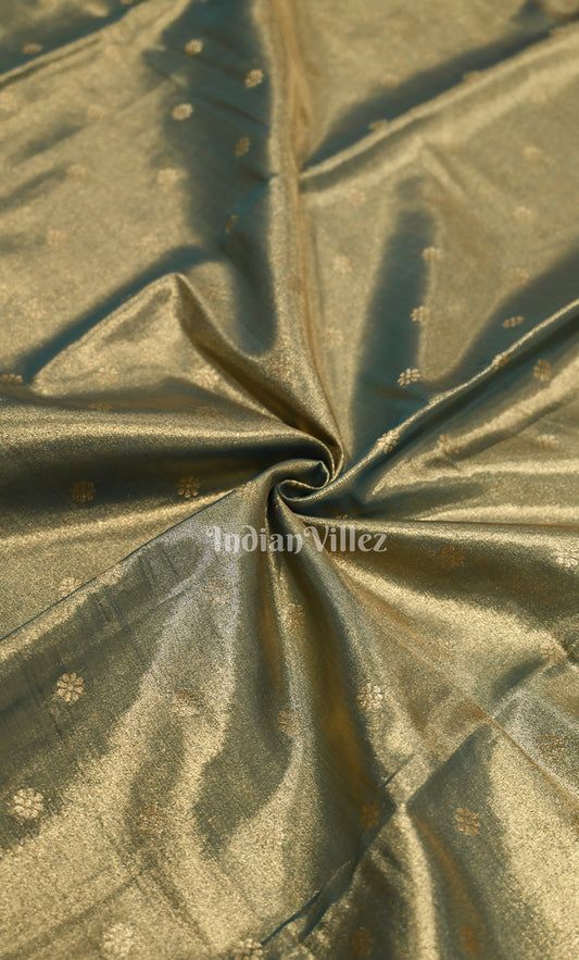 Light Green Butti Design Pure Kanjivaram Tissue Silk Saree