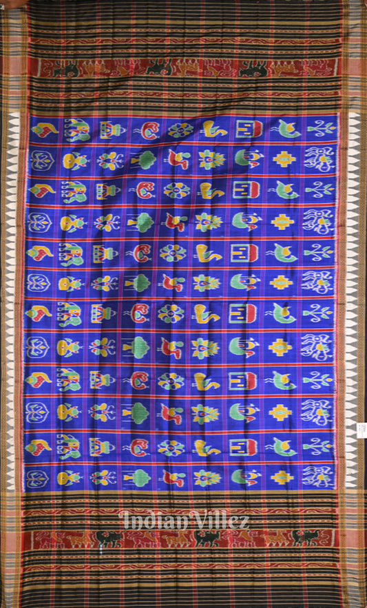 Blue Black Nabakothi Odisha Handloom Silk Dupatta