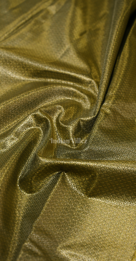 Exclusive Olive Green Brocade Pure Kanjivaram Tissue Silk Saree
