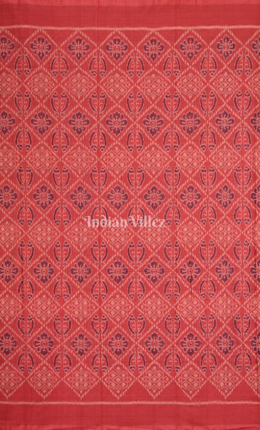 Light Pink Black Odisha Ikat Sambalpuri Dress Set & Dupatta